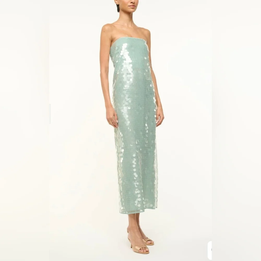 New STAUD Casey Dress Mist Size 2 - Picture 2 of 16